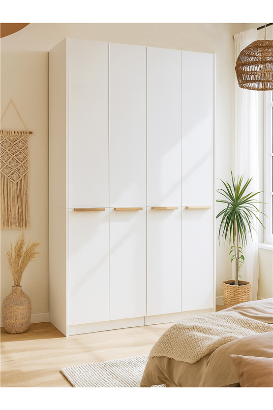 Dorpek Cosmos 4 Kapaklı Gardırop - 210 cm Y, 124 cm G - Genç Odası ve Yatak Odası Gardırop