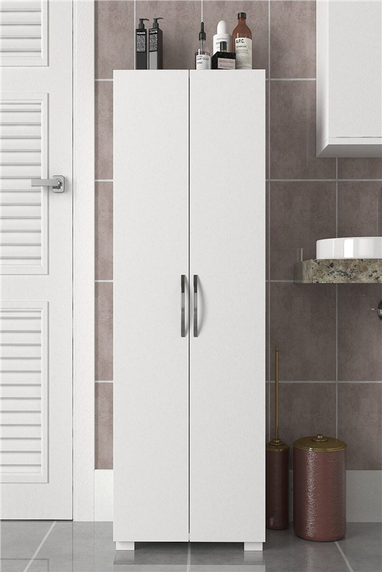 Dorpek Devika 2 Kapaklı Çok Amaçlı Dolap – Geniş Raflı / Mutfak-Banyo-Hol Kullanımı / Kolay Montaj