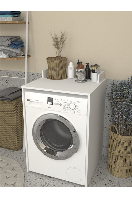 Dorpek Doliva Çamaşır Makinesi Dolabı Çok Amaçlı Dolap Banyo Dolabı Beyaz