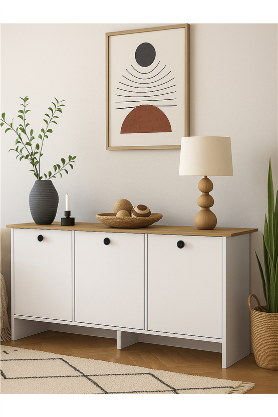 Dorpek Gandias Konsol Bohem Salon Konsolu 150cm Beyaz - Sepet