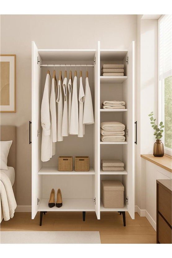 Dorpek Nuna 3 Kapaklı Gardırop – 180x90 cm Genç ve Yatak Odası Dolabı