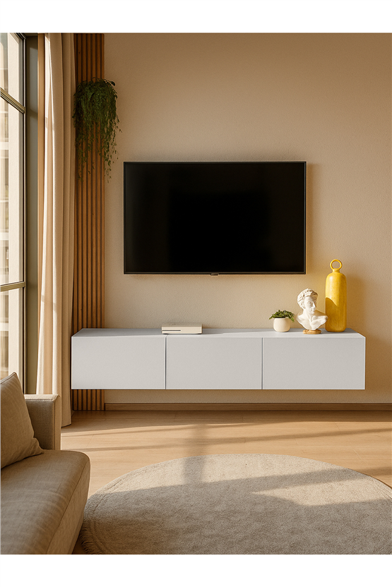 Dorpek Pergamon TV ünitesi & Sehpası 150 cm Beyaz