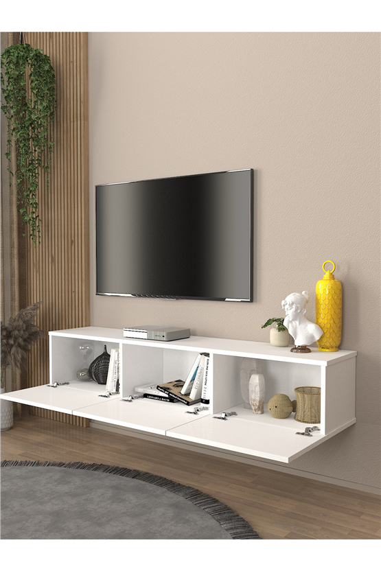 Dorpek Pergamon TV ünitesi & Sehpası 150 cm Beyaz