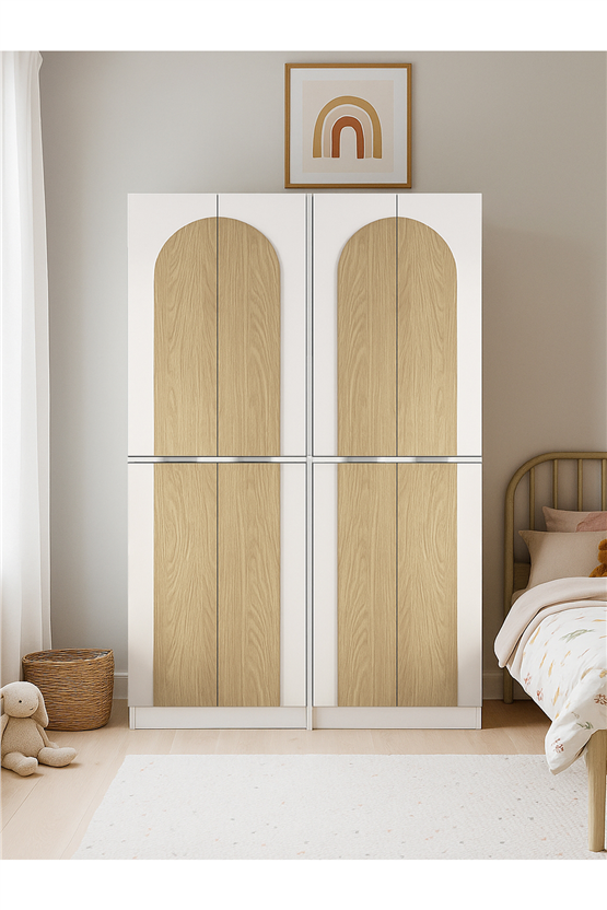 Dorpek Poy 4 Kapaklı Gardırop - 182 cm Y, 122 cm G - Genç Odası ve Yatak Odası Gardırop