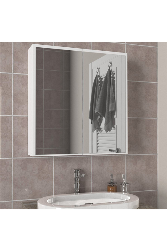 Dorpek Priya Çok Amaçlı Aynalı Banyo Dolabı Beyaz