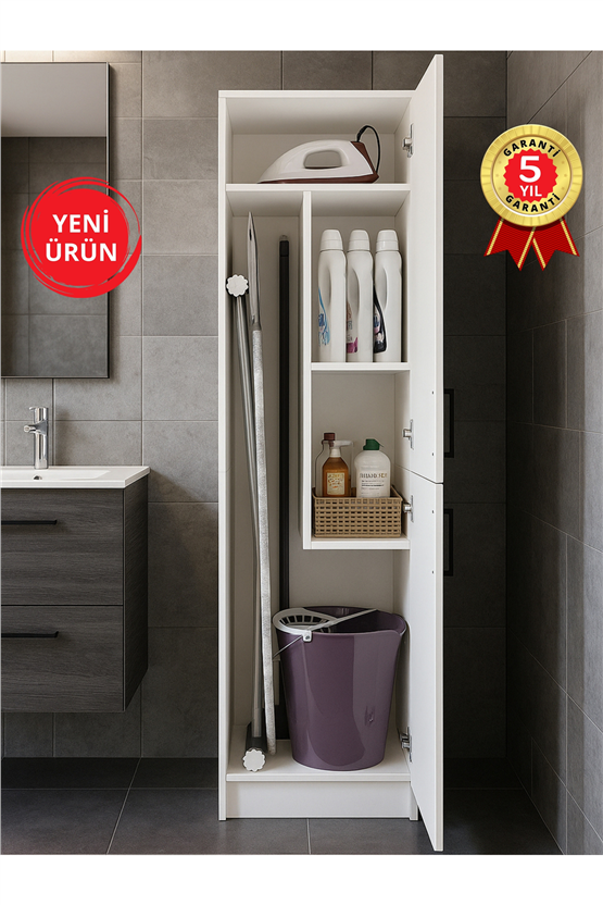 Dorpek Rovi Banyo Dolabı & Kiler Dolabı, Çok Amaçlı Dolap - Ütü Masası Dolabı | Beyaz