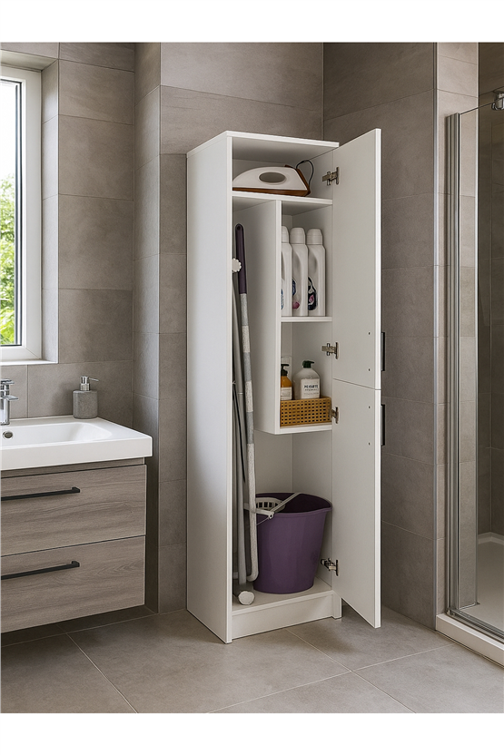 Dorpek Rovi Banyo Dolabı & Kiler Dolabı, Çok Amaçlı Dolap - Ütü Masası Dolabı | Beyaz