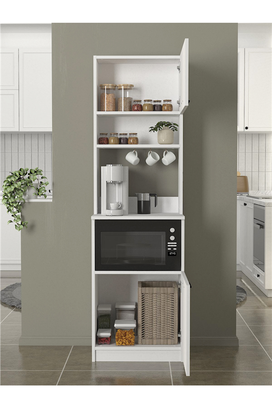 Dorpek Tuco 1 Kapaklı Mutfak Dolabı Kahve Köşesi Çok Amaçlı Dolap Beyaz