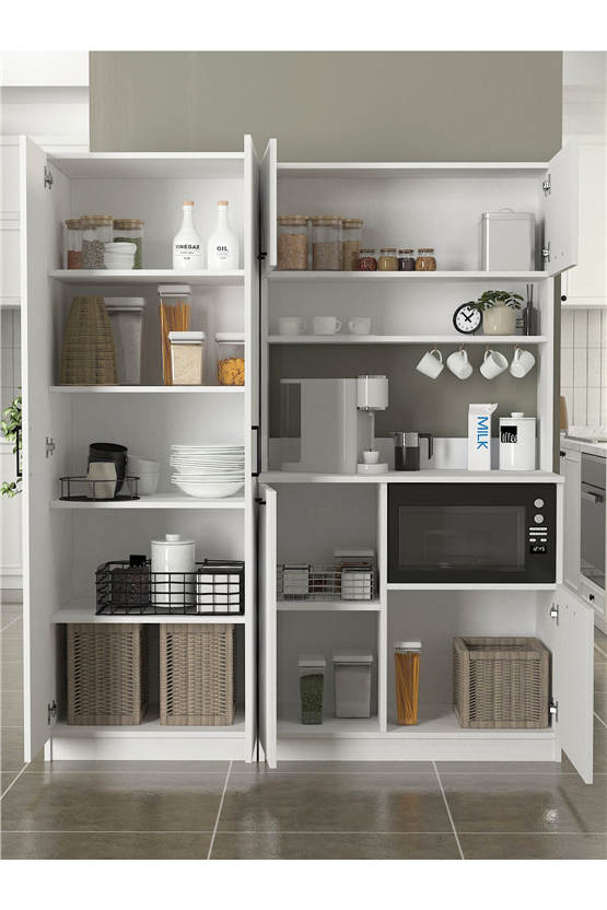 Dorpek Tuco 2 Kapakli Mutfak Dolabı & Tuco 2 Kapaklı 5 Rafli Çok Amaçlı Dolap Kahve Köşesi Beyaz