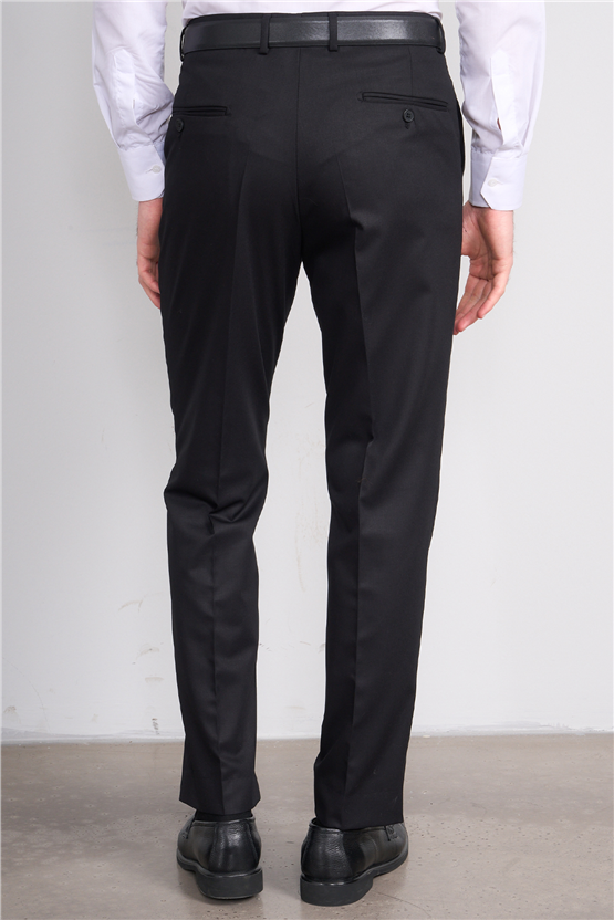 Durak Siyah Erkek Düz Polyviskon Pantolon