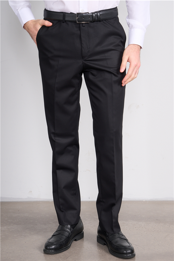 Durak Siyah Erkek Düz Polyviskon Pantolon