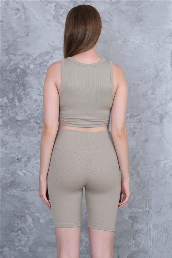 Dynamic 168 Bej Fitilli Diz Üstü Takım Tayt
