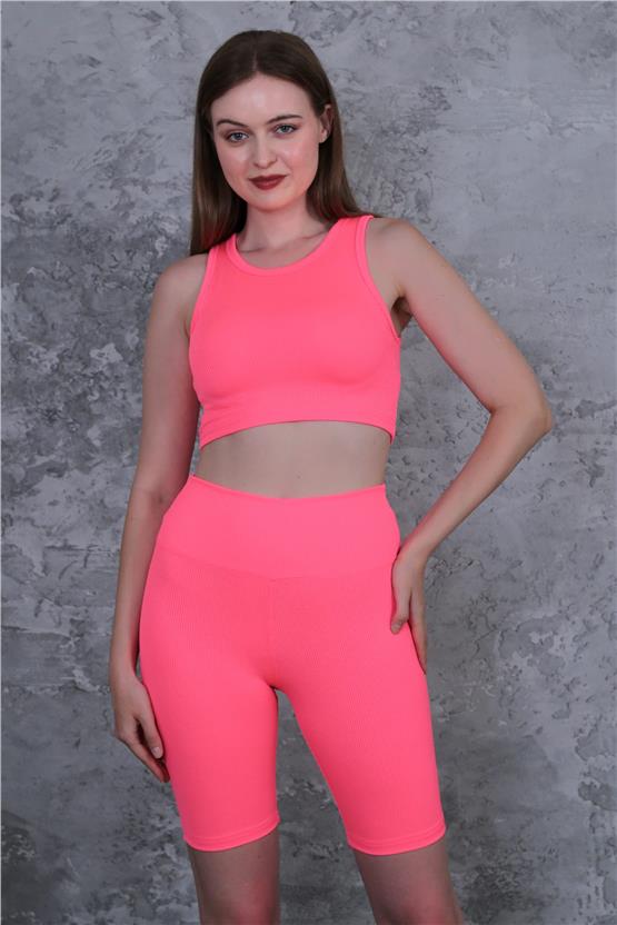 Dynamic 168 Fuşya Fitilli Diz Üstü Takım Tayt