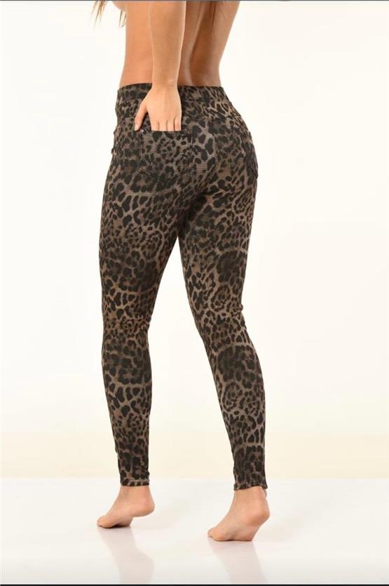Dynamic 184 Baskılı Leopar Desen Pantolon Tayt
