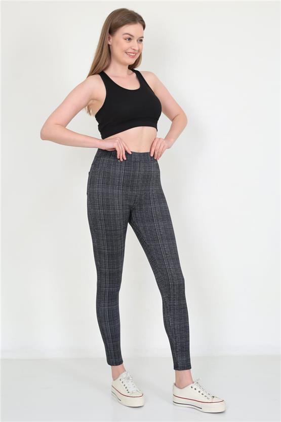 Dynamic 185 Baskılı Ekose Desen Pantolon Tayt