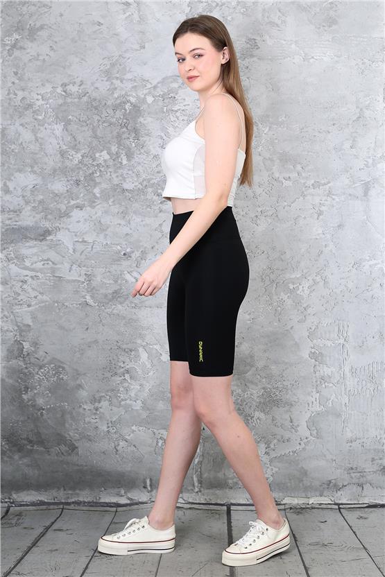 Dynamic 2422 Siyah Dalgıç Reflektor Baskılı Diz Üstü Tayt