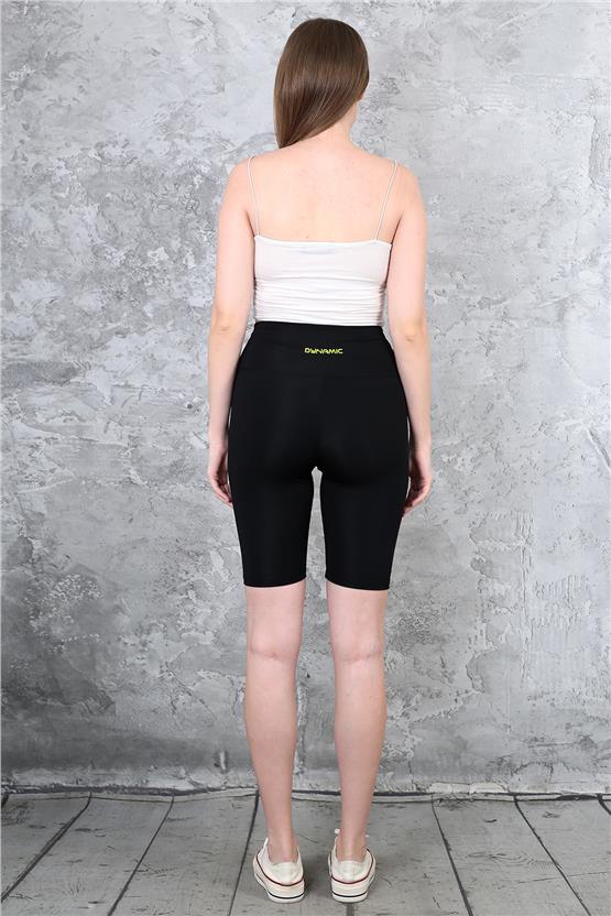 Dynamic 2422 Siyah Dalgıç Reflektor Baskılı Diz Üstü Tayt