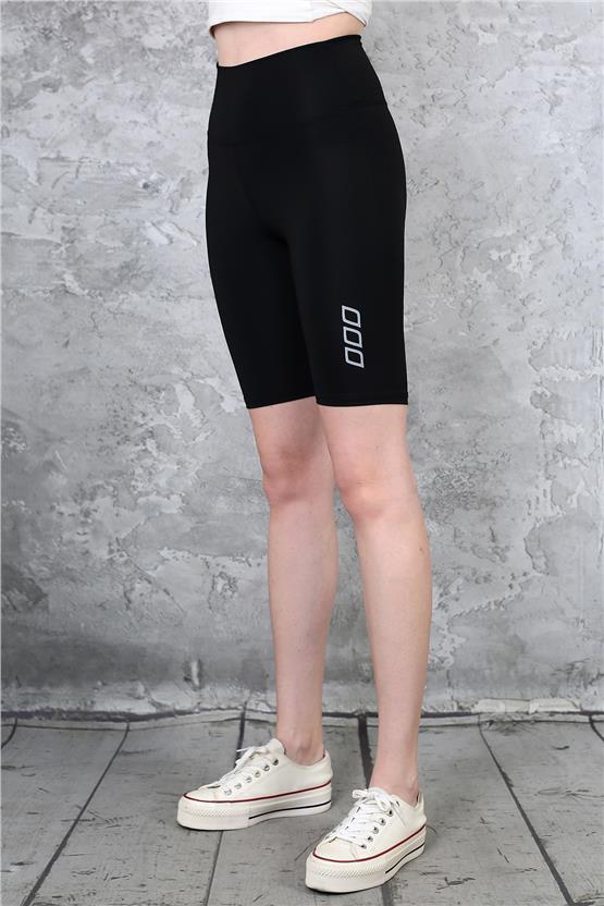 Dynamic 2423 Siyah Dalgıç Reflektor Baskılı Diz Üstü Tayt