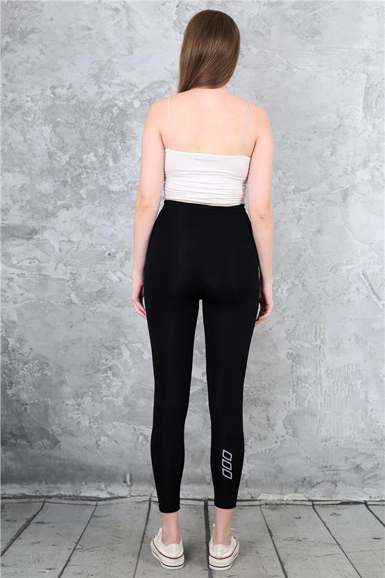 Dynamic 2424 Siyah Dalgıç Reflektor Baskılı Tayt