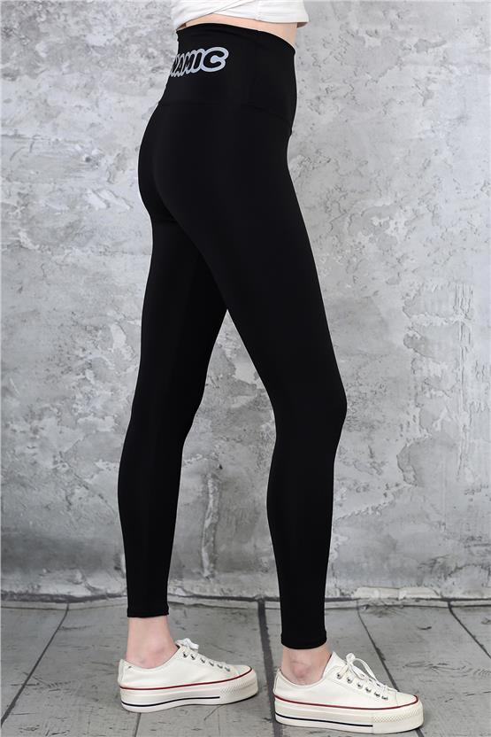 Dynamic 2425 Siyah Dalgıç Reflektor Baskılı Tayt