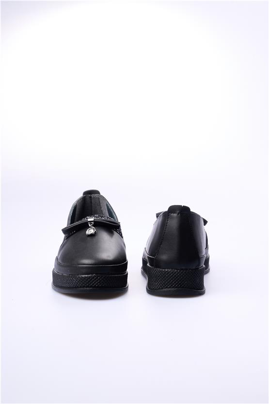 Elmisa 1300 Siyah Cilt Kadın Ayakkabı