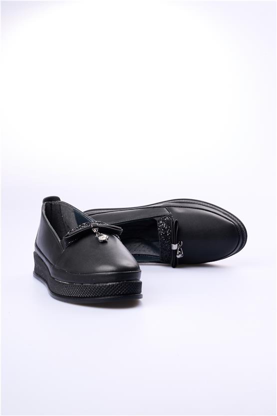 Elmisa 1300 Siyah Cilt Kadın Ayakkabı