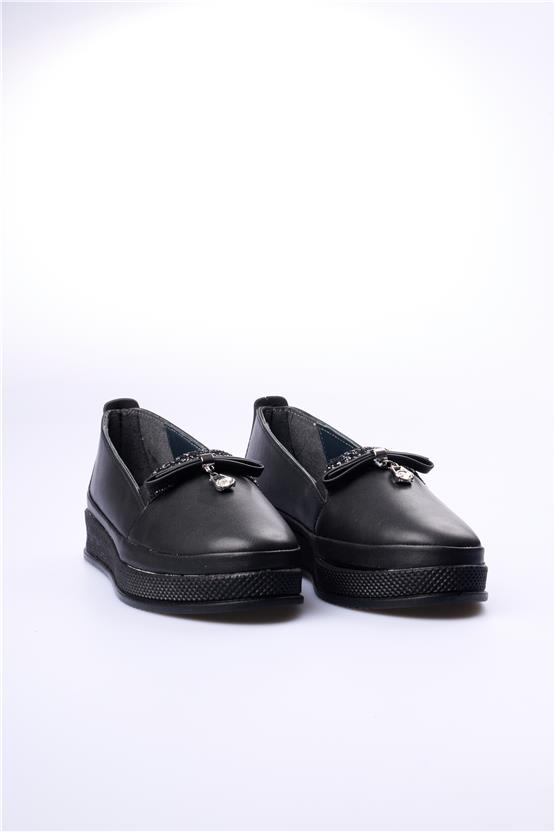 Elmisa 1300 Siyah Cilt Kadın Ayakkabı