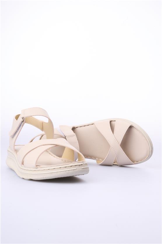 Elmisa 507 Bej Kadın Sandalet