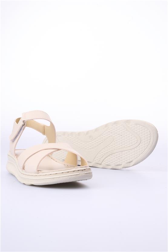 Elmisa 507 Bej Kadın Sandalet