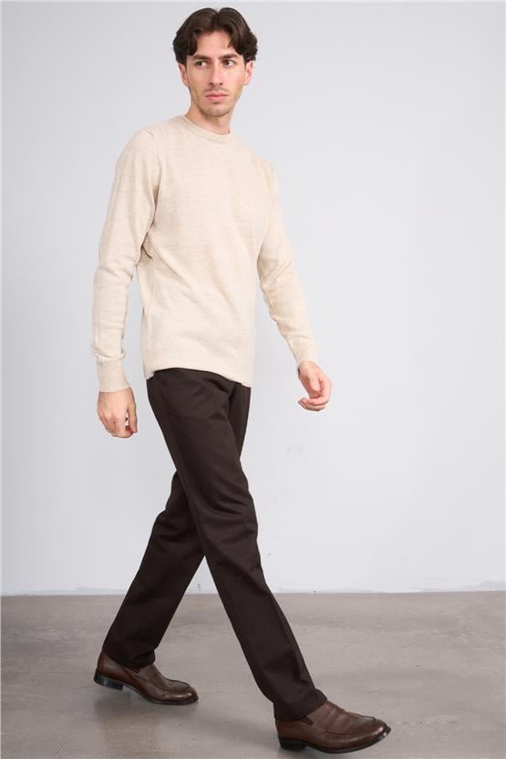 Erpant 1 Kahverengi Erkek Pamuk Gabardin Regular Pantolon