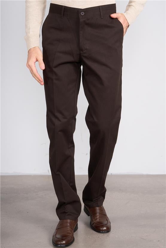 Erpant 1 Kahverengi Erkek Pamuk Gabardin Regular Pantolon