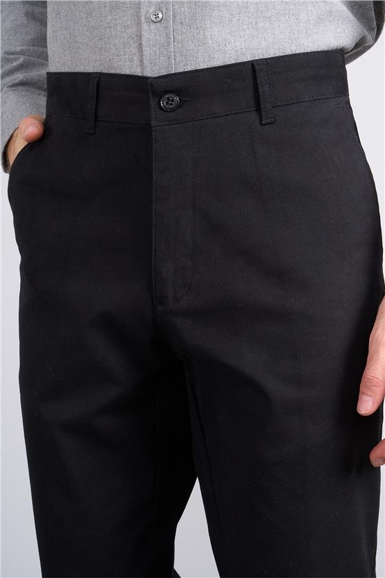 Erpant 1 Siyah Erkek Pamuk Gabardin Regular Pantolon