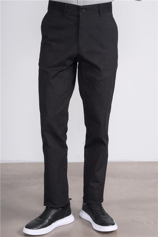 Erpant 1 Siyah Erkek Pamuk Gabardin Regular Pantolon