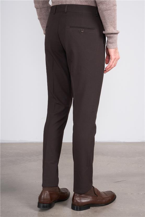 Erpant 10 Kahverengi Erkek Poliviskon Venüs Slim Pantolon