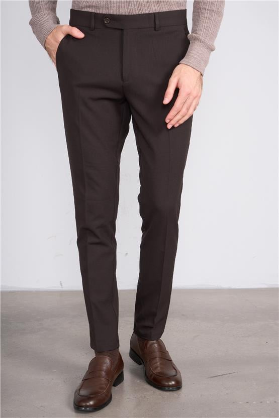 Erpant 10 Kahverengi Erkek Poliviskon Venüs Slim Pantolon