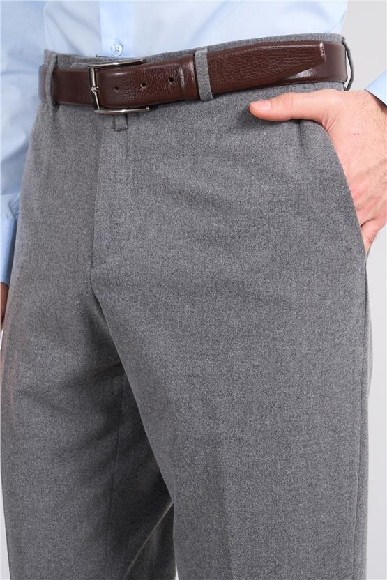 Erpant 12 Gri Erkek Flanel Regular Pantolon