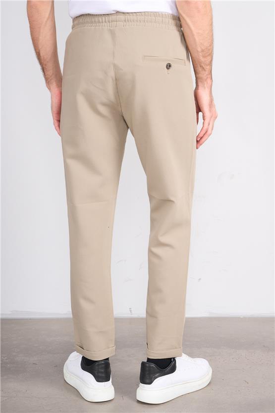 Erpant 14 Bej Erkek Duble Fast Jogger Poliviskon Pantolon