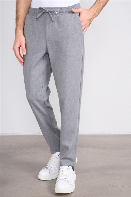 Erpant 14 Gri Erkek Duble Fast Jogger Poliviskon Pantolon