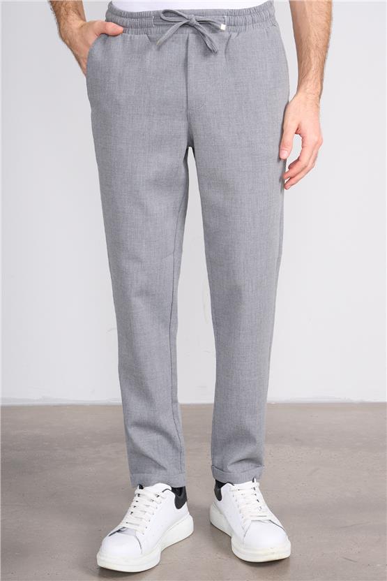 Erpant 14 Gri Erkek Duble Fast Jogger Poliviskon Pantolon