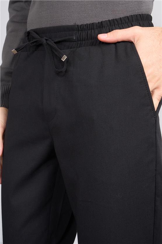Erpant 14 Siyah Erkek Duble Fast Jogger Poliviskon Pantolon