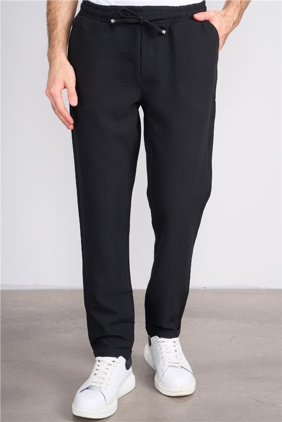 Erpant 14 Siyah Erkek Duble Fast Jogger Poliviskon Pantolon