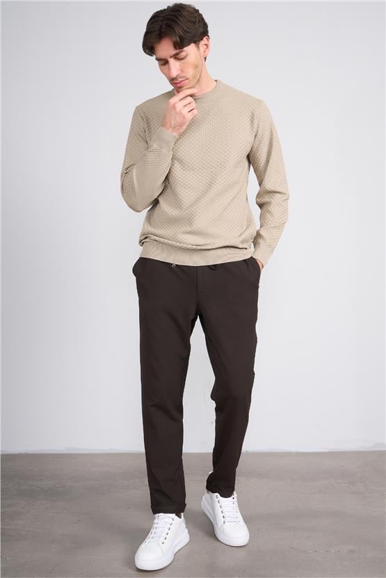 Erpant 16 Kahverengi Erkek Venüs Jogger Poliviskon Pantolon