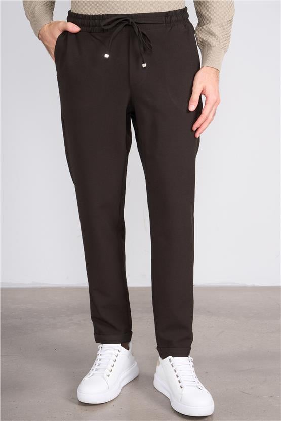 Erpant 16 Kahverengi Erkek Venüs Jogger Poliviskon Pantolon