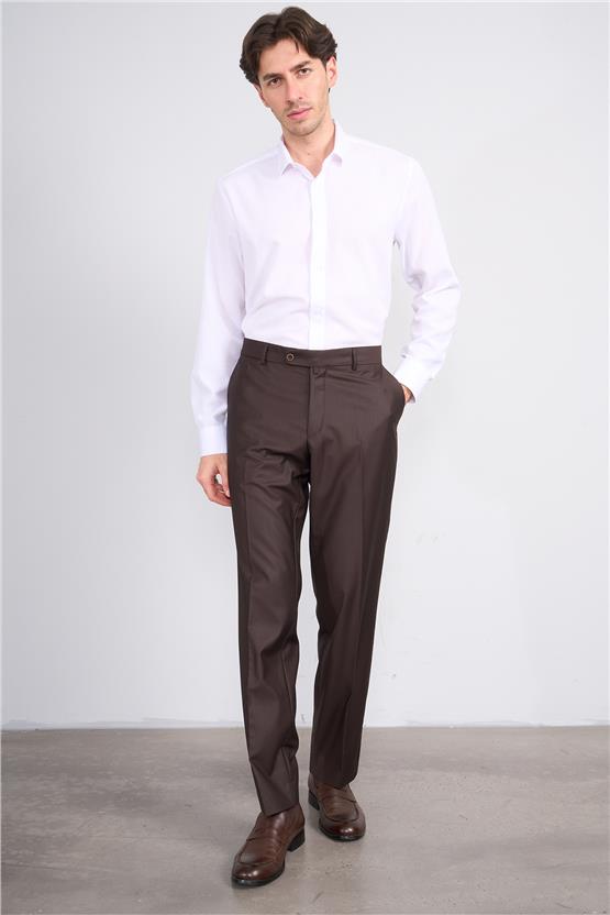 Erpant 7 Kahverengi Erkek Poliviskon Ithal Regular Pantolon