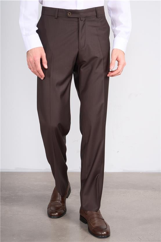 Erpant 7 Kahverengi Erkek Poliviskon Ithal Regular Pantolon