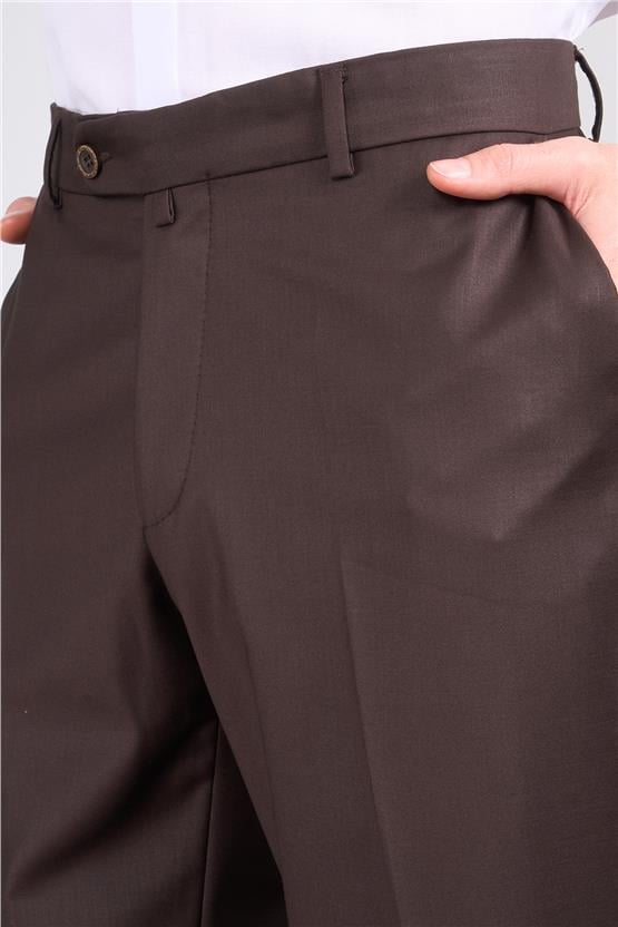Erpant 7 Kahverengi Erkek Poliviskon Ithal Regular Pantolon