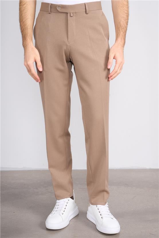 Erpant 8 Bej Erkek Poliviskon Gabardin Regular Pantolon