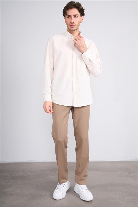 Erpant 8 Bej Erkek Poliviskon Gabardin Regular Pantolon