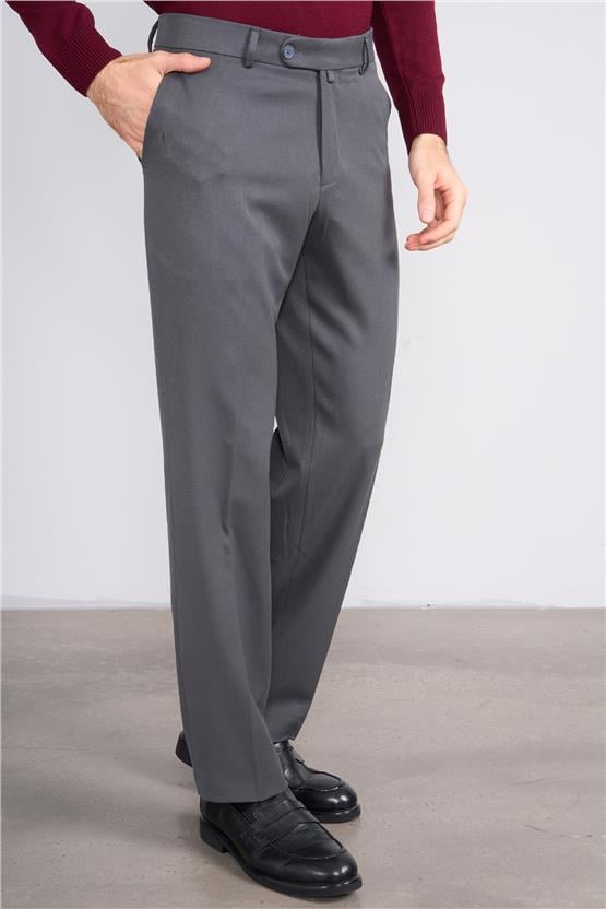 Erpant 8 Gri Erkek Poliviskon Gabardin Regular Pantolon