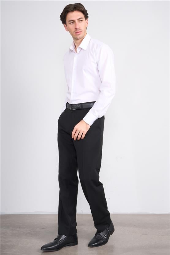 Erpant 8 Siyah Erkek Poliviskon Gabardin Regular Pantolon